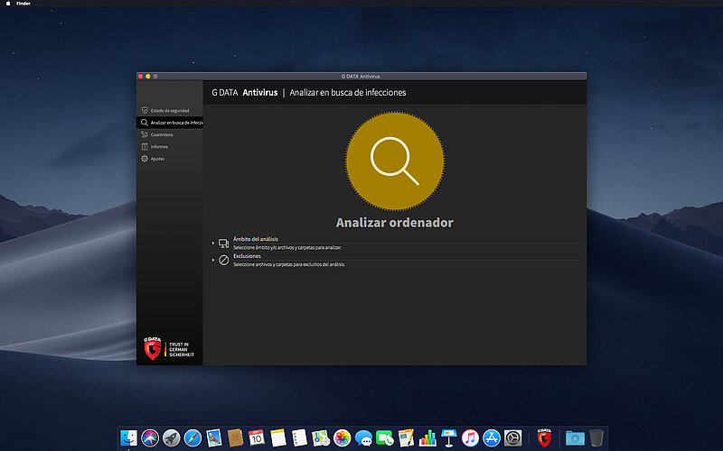 G DATA Antivirus Mac Analizar ordenador