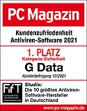 La revista PC Magazine clasifica a sus clientes en el puesto número 1. Logotipo de la encuesta de satisfacción del cliente de PC Magazine