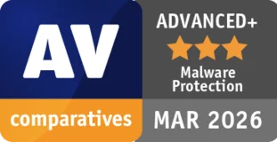Logotipo de protección avanzada contra malware AV Comparatives
